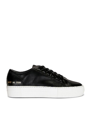 Common Projects Tournament Low Super Leather Sneaker in Black