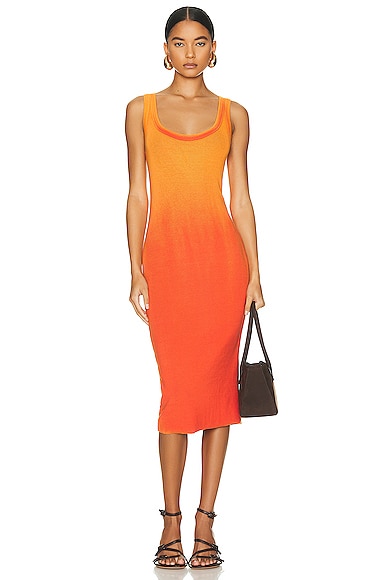Cotton Citizen Verona Midi Dress In Sunny Orange Cast | ModeSens