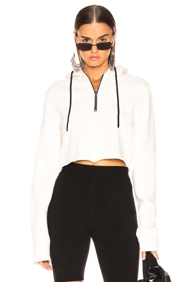 COTTON CITIZEN Brooklyn Crop Hoodie in Cream FWRD
