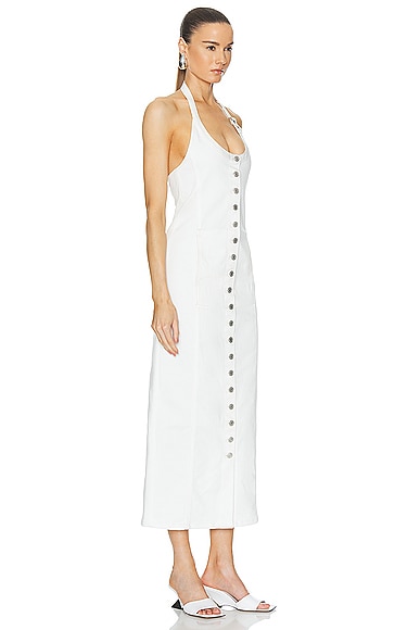 Shop Courrèges Multiflex Long Dress In Heritage White