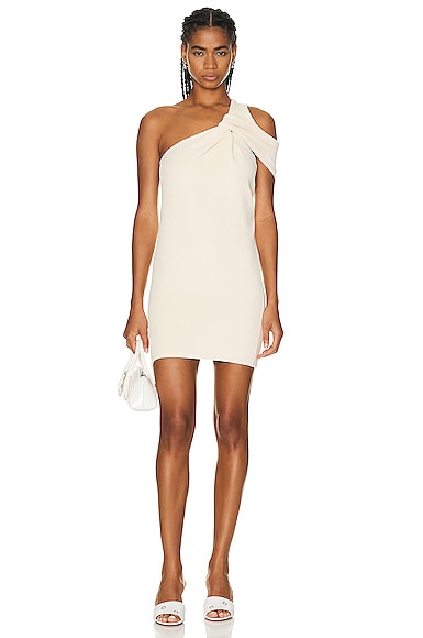 Courreges Twist Sponge Jersey Dress in Off White