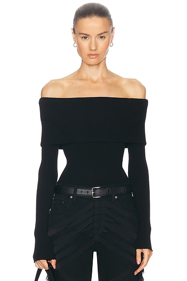 Michelle Mason Asymmetrical Cut Out Sweater in Black FWRD