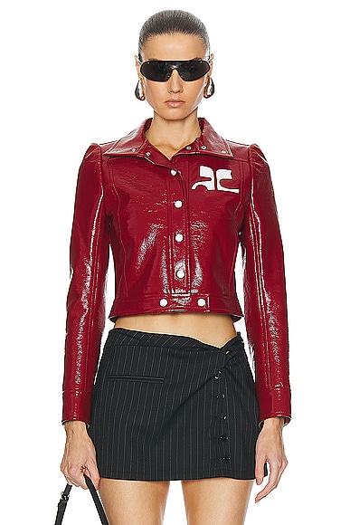 Courreges Reedition Vinyl Jacket in Red