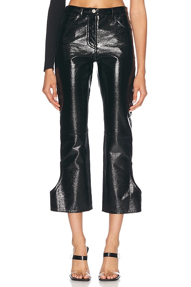 Courreges Reversed Vinyl Pant in Black