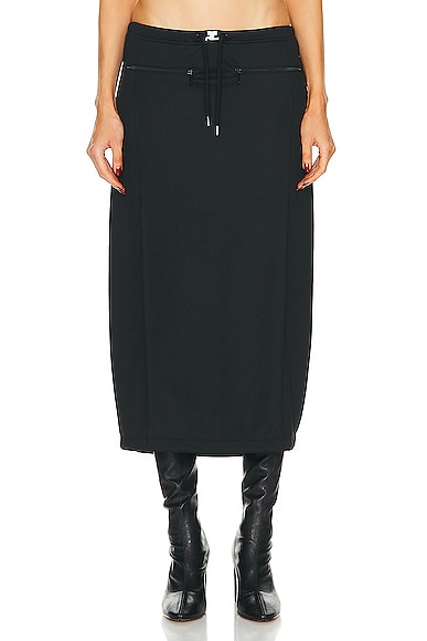 Courreges Tracksuit Interlock Long Skirt in Black