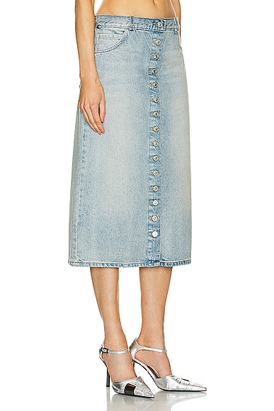Shop Courrèges Multiflex Skirt In Light Blue Wash