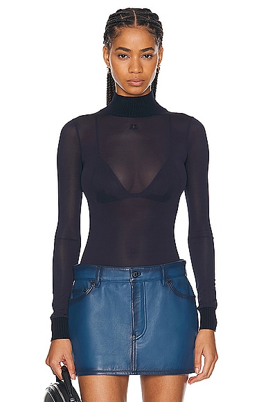 Courreges Reedition 2nd Skin Top in Navy