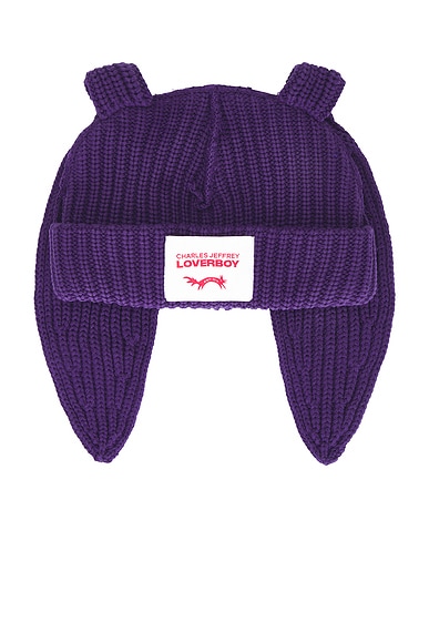 Charles Jeffrey LOVERBOY Chunky Rabbit Beanie in Purple