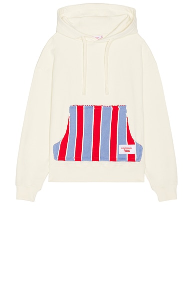 Charles Jeffrey LOVERBOY Patch Rabbit Ears Hoodie in Ecru