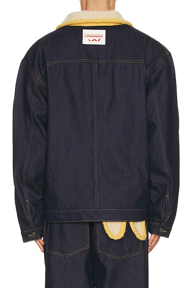 Denim Jacket With Knitted Collar