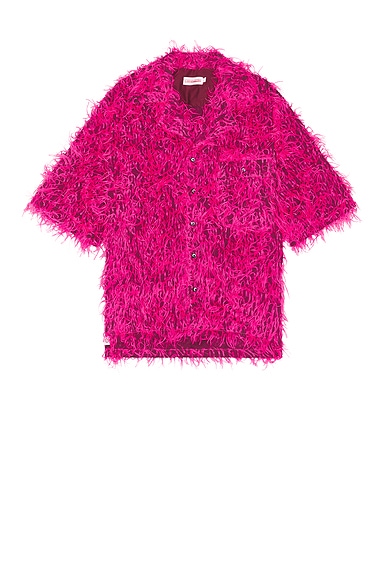 Charles Jeffrey LOVERBOY Shaggy Hawaiian Shirt in Pink | FWRD