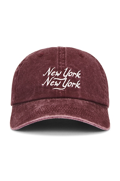 Corridor Script NY NY Cap in Burgundy