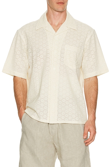 Floral Eyelet Short Sleeve Shirt