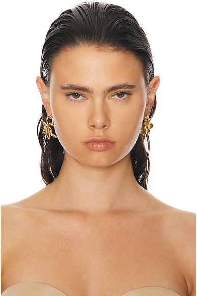 Shop Completedworks Flower Earrings In 18k Gold Plate