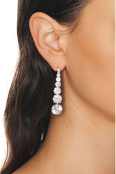 Shop Completedworks Cz Earrings In Sterling Silver