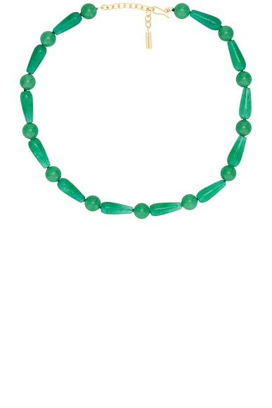 Completedworks Chalcedony Bead Necklace in Green 18k Gold Plate