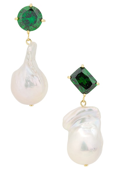 Completedworks Blink Earrings in 18k Gold Plated & Emerald