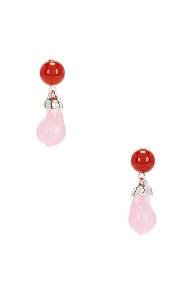 Completedworks Rose Quartz Bio Resin Earrings in Pink & Silver Plated