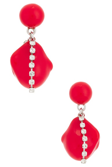 Red Bio Resin Bead Earrings