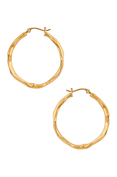 Completedworks Fold Hoop Earrings in Metallic Gold