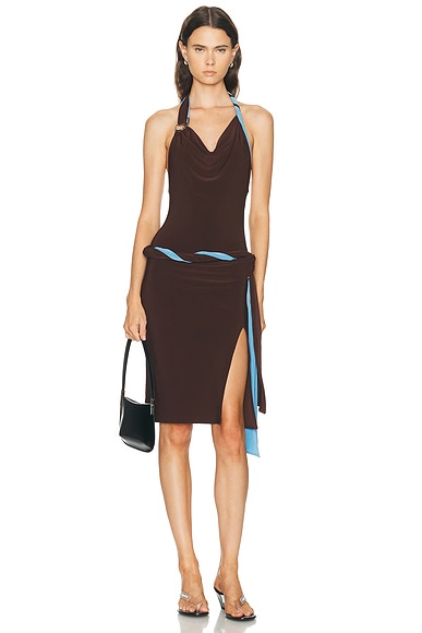 Bi Color Twisted Dress