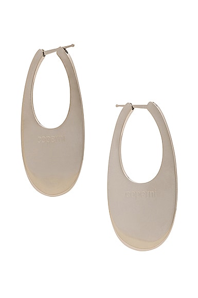 Large Swipe Earrings in Metallic Silver