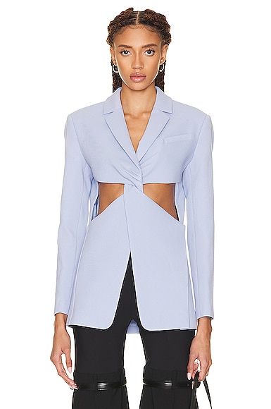 Coperni Twisted Cut Out Jacket in Lavender