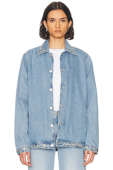 Coperni Studded Denim Jacket in Blue Washed
