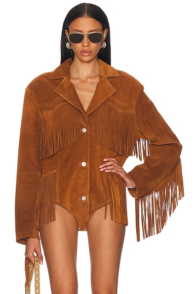 Suede Fringed Body Jacket