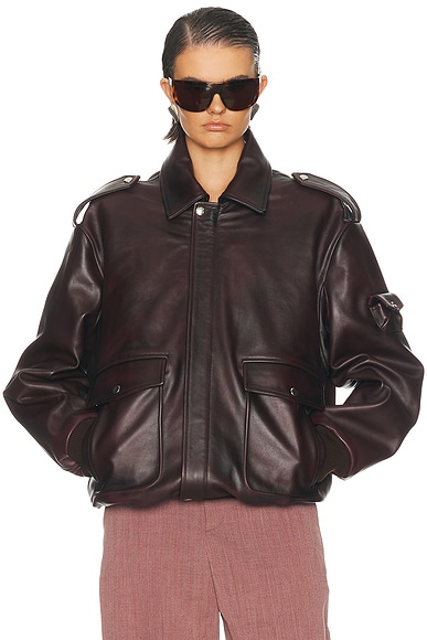 Coperni Oversized Leather Jacket in Red
