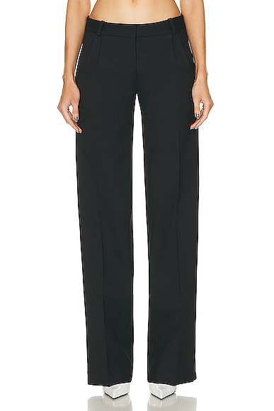 Low Rise Loose Tailored Trousers in Black