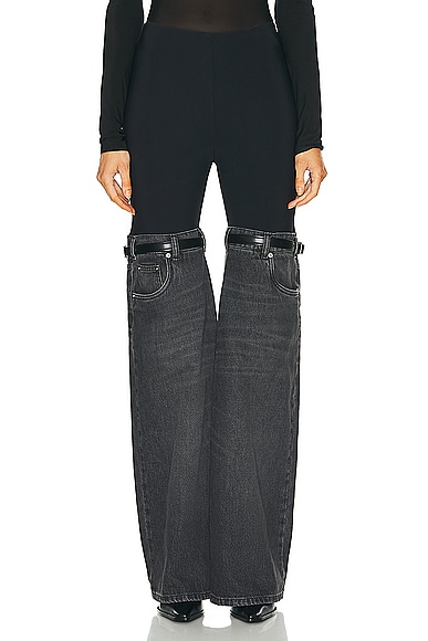 Hybrid Denim Trousers in Black