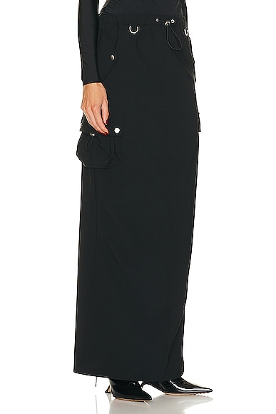 Shop Coperni Tailored Cargo Maxi Skirt In Black