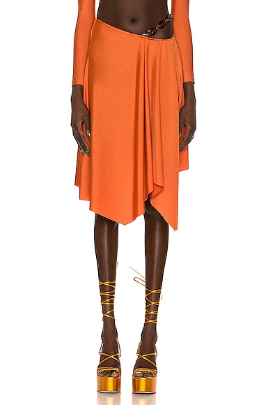Coperni Cut Out Asymmetric Skirt in Orange