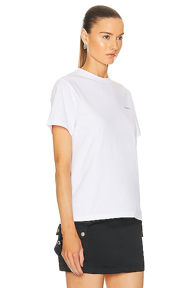 Shop Coperni Logo Boxy T-shirt In Optic White