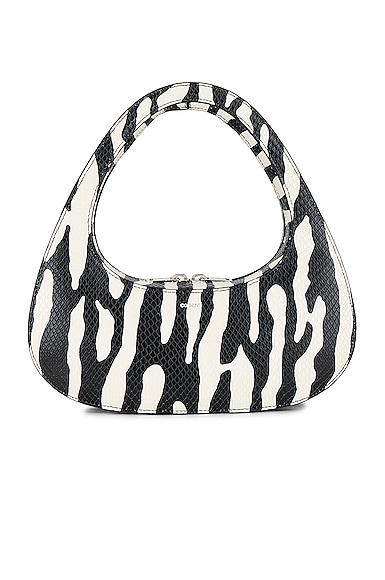 Zebra Print Baguette Swipe Bag