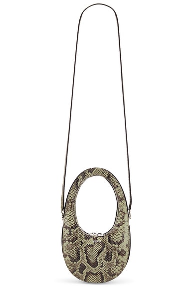 Coperni Python Printed Crossbody Mini Swipe Bag in Green | FWRD