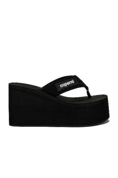 Coperni Branded Wedge Sandals in Black