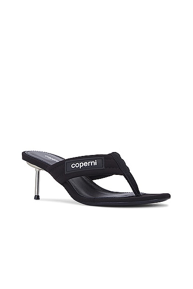 Shop Coperni Branded Thong Sandal In Black