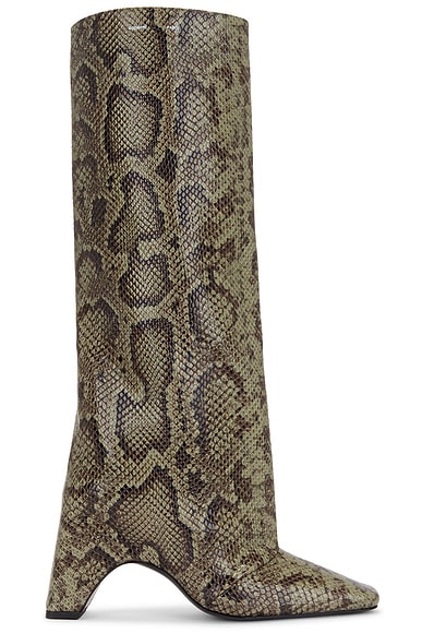 YEEZY Season 2 High Knit Boots in Gold FWRD