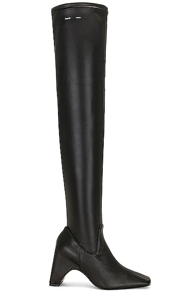 Coperni Stretch Thigh High Boots in Black
