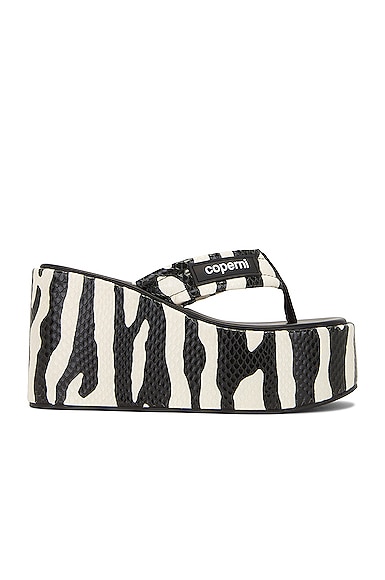 Zebra Branded Wedge Sandal