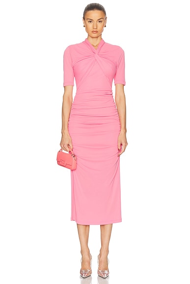 Twisted Neck Midi Dress