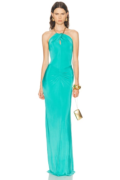 Halter Neck Draped Dress