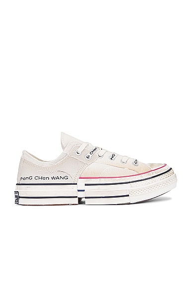 Converse X Feng Chen Wang Chuck 70 2-in-1 Low Tops in Natural Ivory, Brown Rice, Egret