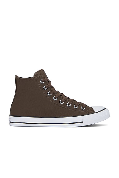 Converse Chuck Taylor All Star Seasonal Color Leather Hi Tops in Engine Smoke, Squirmy Worm, White