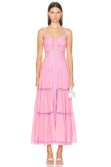 Shop Charo Ruiz Ardele Long Dress In Rose Quartz