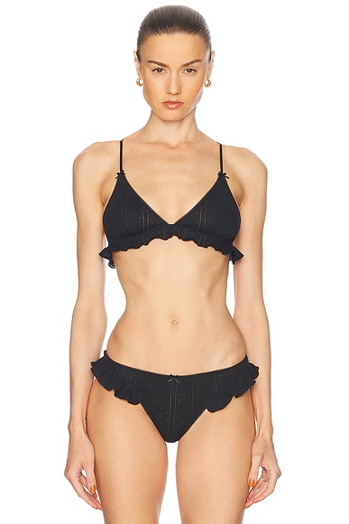 Cou Cou Intimates for FWRD The Butterfly Bralette in Black