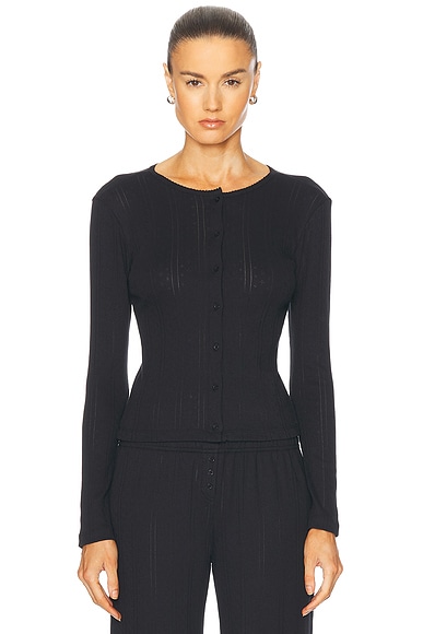 Cou Cou Intimates The Cardigan in Black
