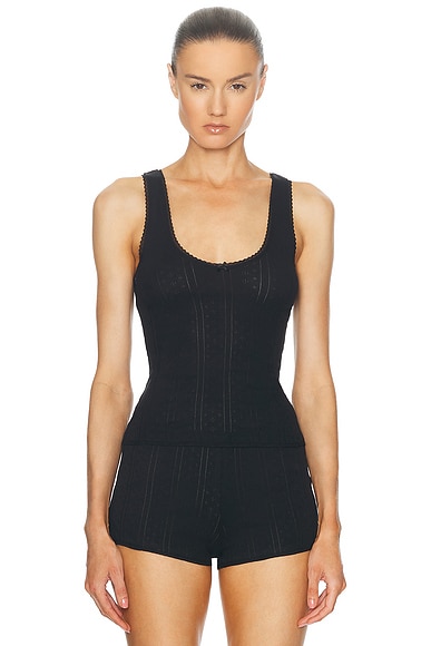 Cou Cou Intimates The Scoop Tank Top in Black